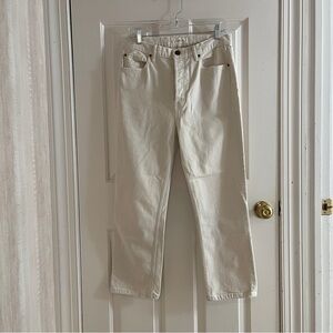 THE GREAT. Cream White Cotton Boyfriend Jeans 31